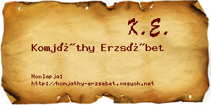 Komjáthy Erzsébet névjegykártya
