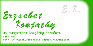 erzsebet komjathy business card