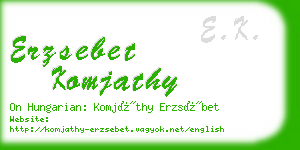 erzsebet komjathy business card